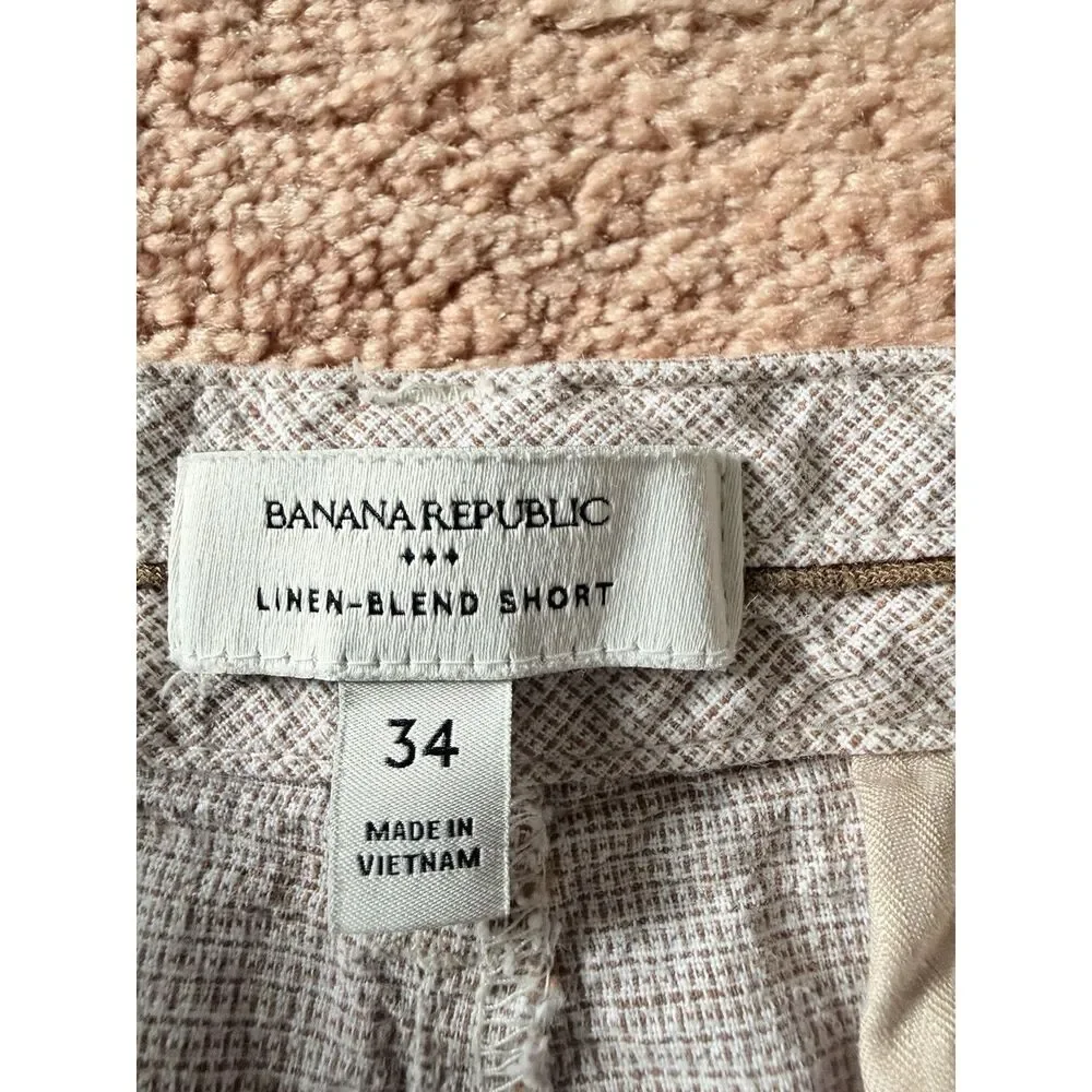 Banana Republic Linen Blend Shorts Beige Size 34 Casual Summer